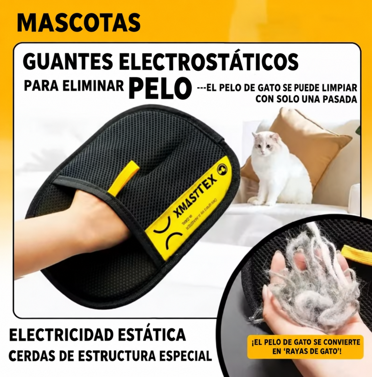 Guante Quita-Pelo para mascotas